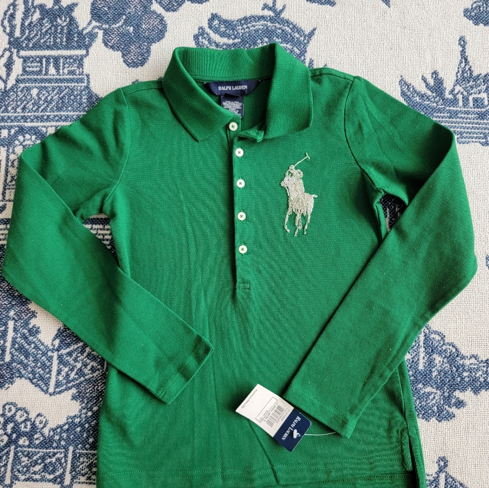 Ralph Lauren Kids Green Polo Shirt NWT Size Small 7 - Picture 6 of 9
